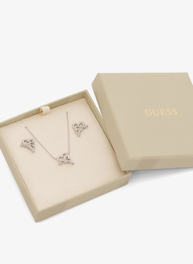 GUESS  Embraced Hearts Braceletand Studs for Women | Best Price UAE